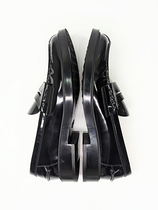 TOD'S Gomma Basso 59C Women's Patent Leather Moccasin Loafers Size 38 MSRP $695