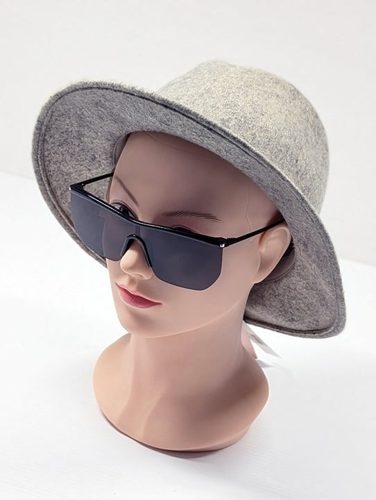 AQUA Women's Weekend Felted 100% Wool Hat Gray O/S (MSRP $98)