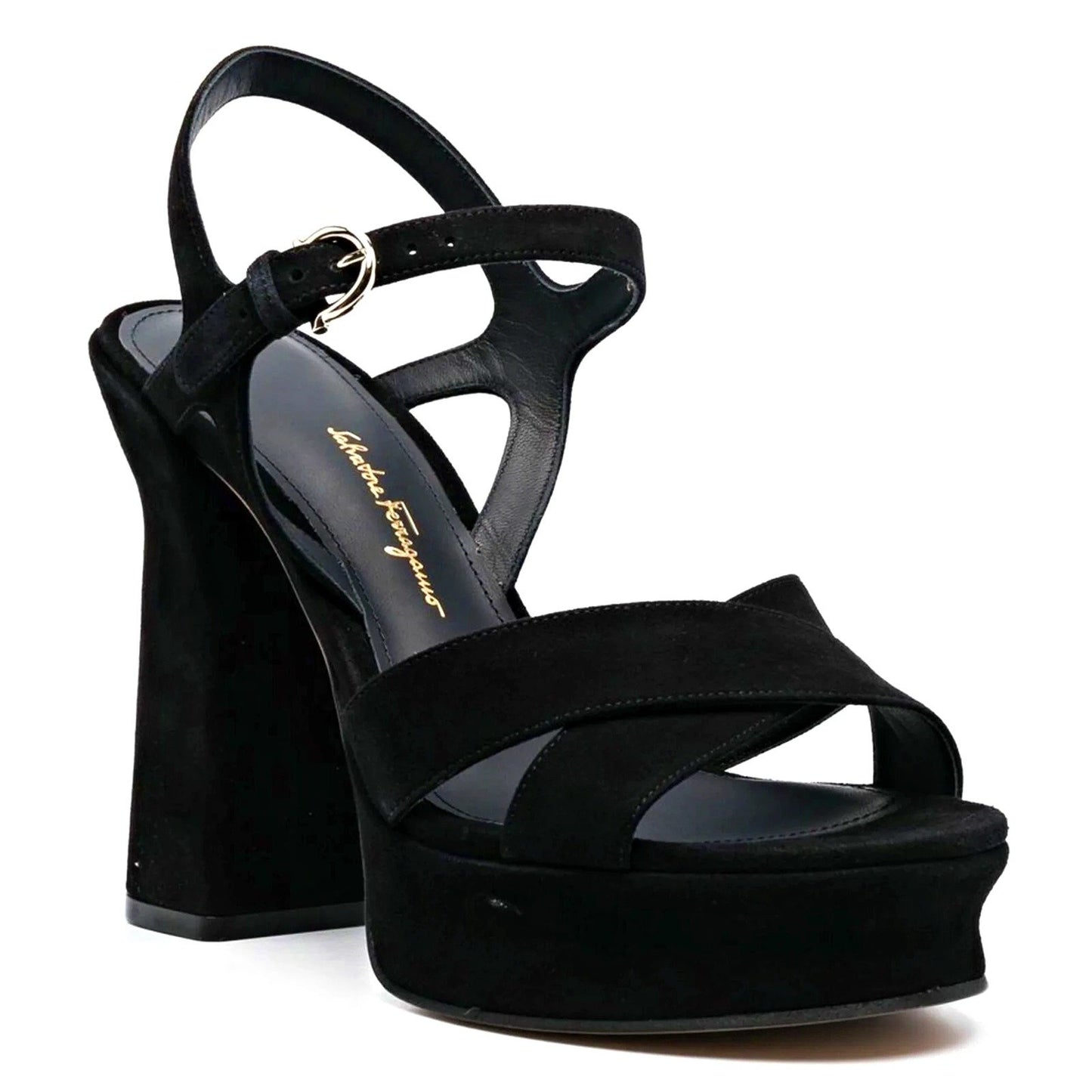 Ferragamo Women's Sonya Suede Ankle Strap Platform Sandals Size 8 C (MSRP $995)