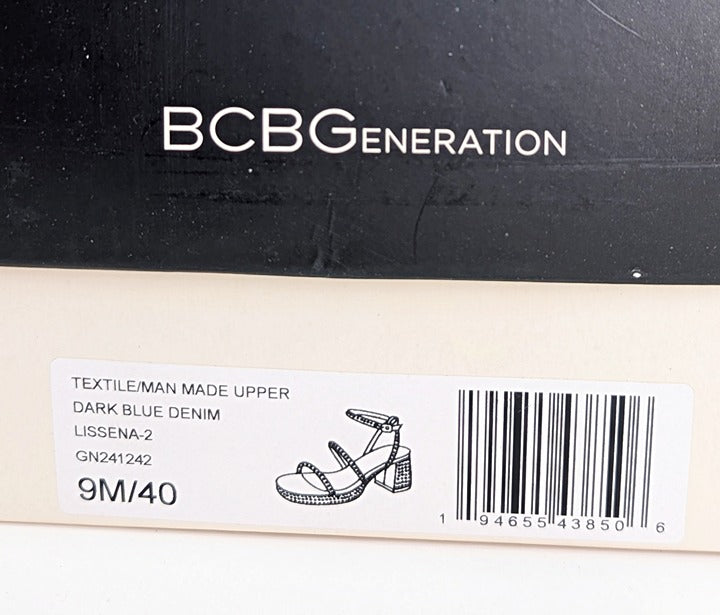 BCBGeneration Lissena-2 Women's Rhinestones Platform Sandals Size 9 MSRP $109