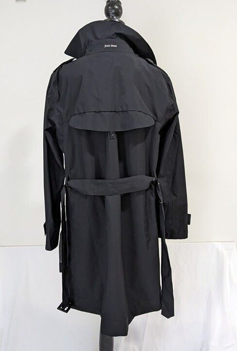 Herno Women's Black Laminar Double Breasted Trench Coat Size 46 MSRP $1,075