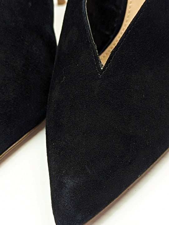 Aqua Women's Flare Mules Suede Pointed Toe High-Heel Black Size 9 (MSRP $99)