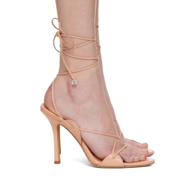 Alexander Wang Women's Lucienne 105 Ankle Tie Heel Sandals Size 38 (MSRP $595)