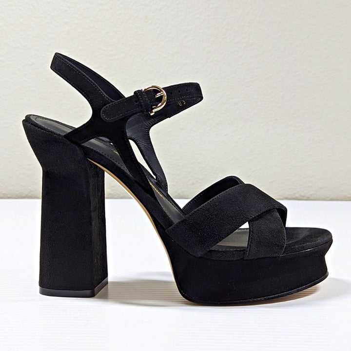 Ferragamo Women's Sonya Suede Ankle Strap Platform Sandals Size 8 C (MSRP $995)