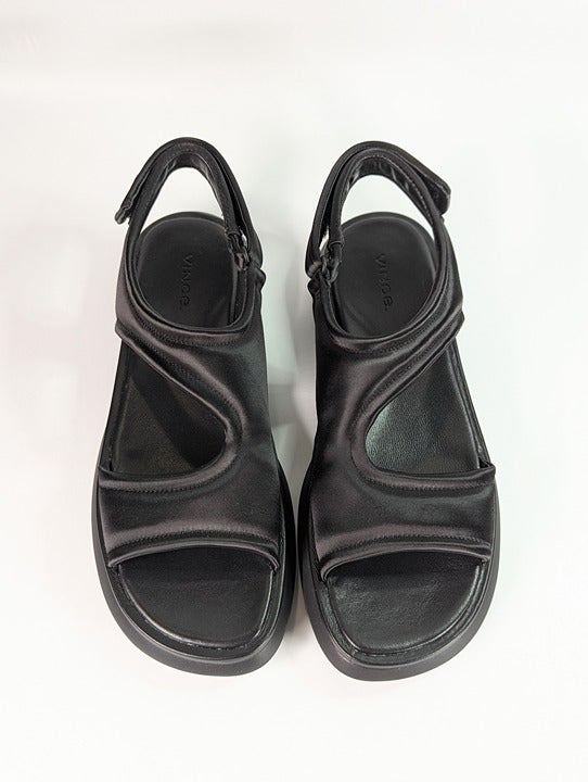Vince Women's Fresca Black Strappy Slingback Sport Sandals Size 7 (MSRP $285)