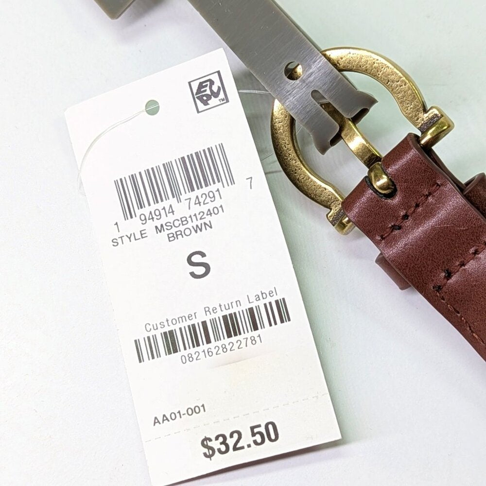 Style & Co Women's Brown Braided Faux-Leather Belt Size S (MSRP $ 33)