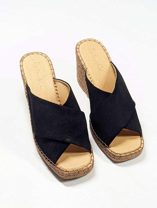 Splendid Women's Britt Square Toe Strap Espadrille Wedge Sandal Size 8 MSRP $150