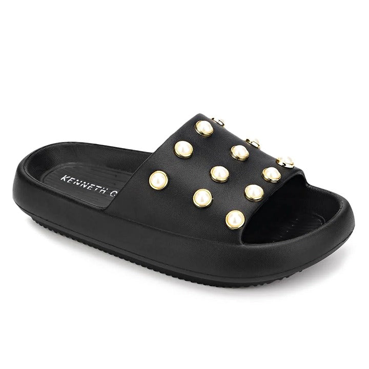 Kenneth Cole New York Mello Eva Pearl Women's Slide Sandals Size 9 (MSRP $55)