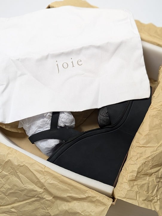 Joie Hindy Women's Platform Wedge Sandal Black Leather Size 8 M (MSRP $298)