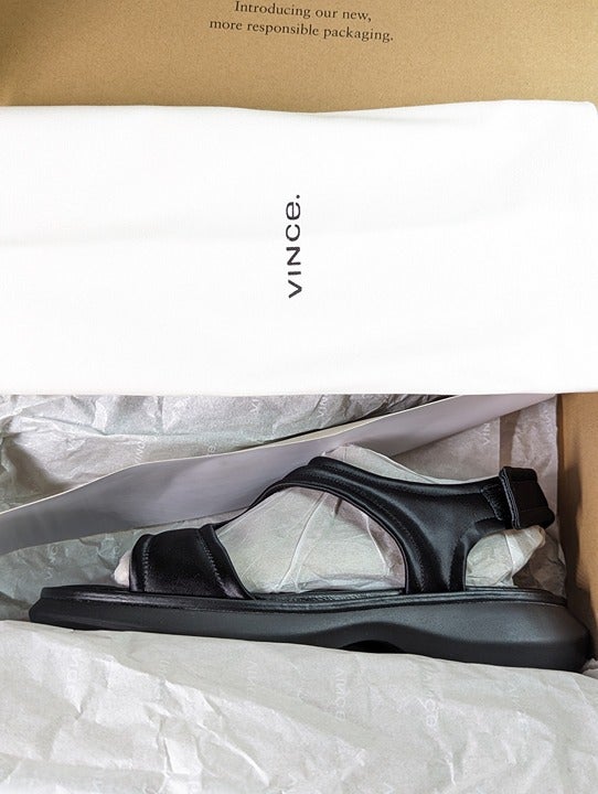 Vince Women's Fresca Black Strappy Slingback Sport Sandals Size 7 (MSRP $285)