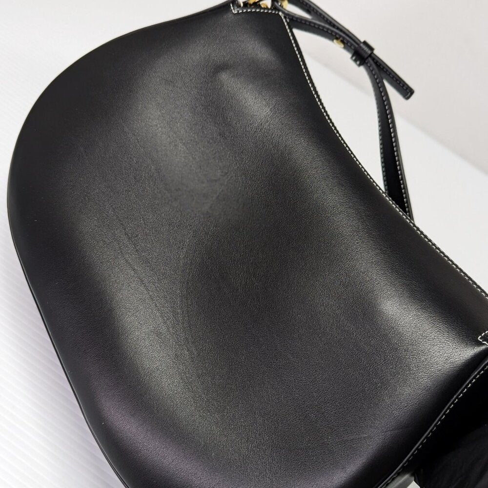 Valentino Garavani Ohval Medium Shoulder Bag Black Nappa Calfskin (MSRP $3,900)