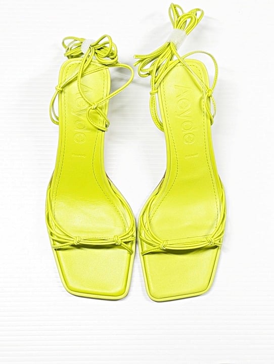 Aeydē Roda Women's Lace up Leather Sandals Apple Green Size 37 EU (MSRP $295)