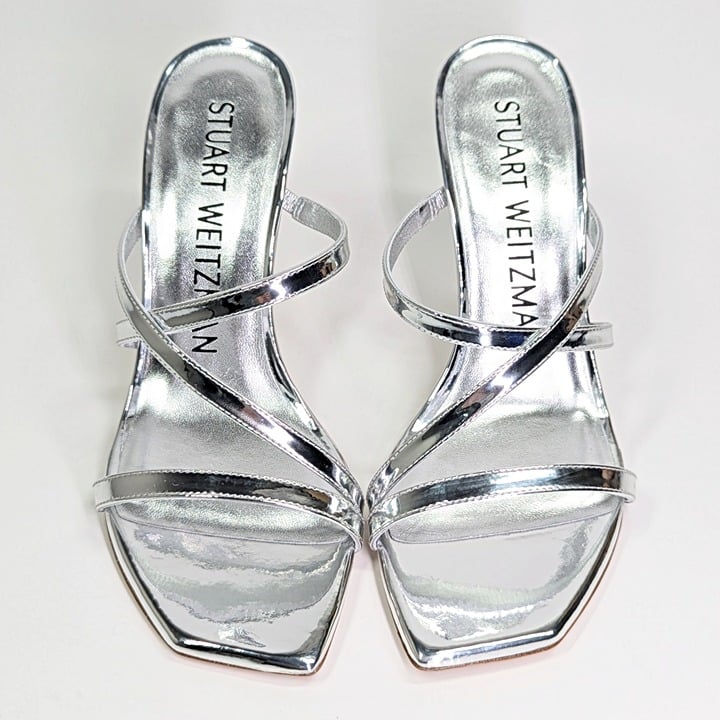 Stuart Weitzman Women's Strapeze 85 Strappy Heel Sandals Size 37.5 (MSRP $475)