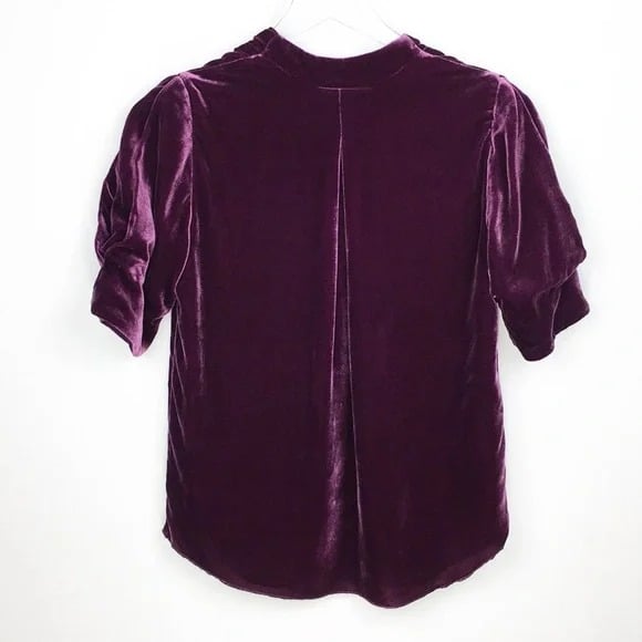 Joie Ance Women's Blackberry Purple Velvet Top Size 6 (MSRP $198)