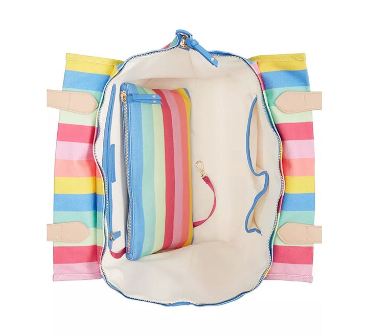 On 34th Cynthiah Extra Large Canvas Shoulder Tote Bag Stripe (MSRP $90)