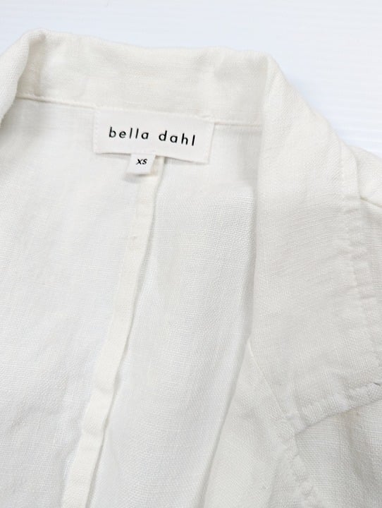 Bella Dahl Women's White Linen Belted Blazer Dress Size XS (MSRP $245)