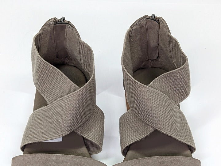 MIA Women's Valuna Flat Strappy Sandals Taupe Size 8 (MSRP $49)