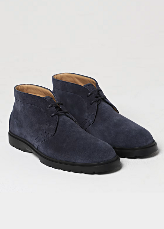Tod's Men’s Blue Suede Desert Round Toe Ankle Boots Size 8.5 (MSRP $775)