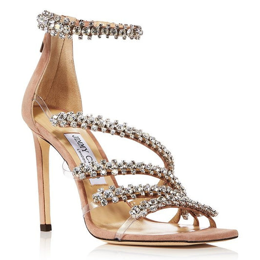 Jimmy Choo Women's Josefine 100 Crystal Heel Sandal Size 36 MSRP $2,195 **READ**