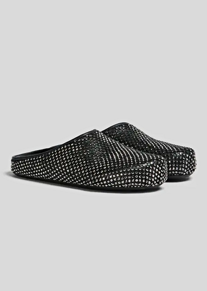 Marni Men's Fussbett Sabot Mules With Rhinestones Black Size 41 (MSRP $1,170)