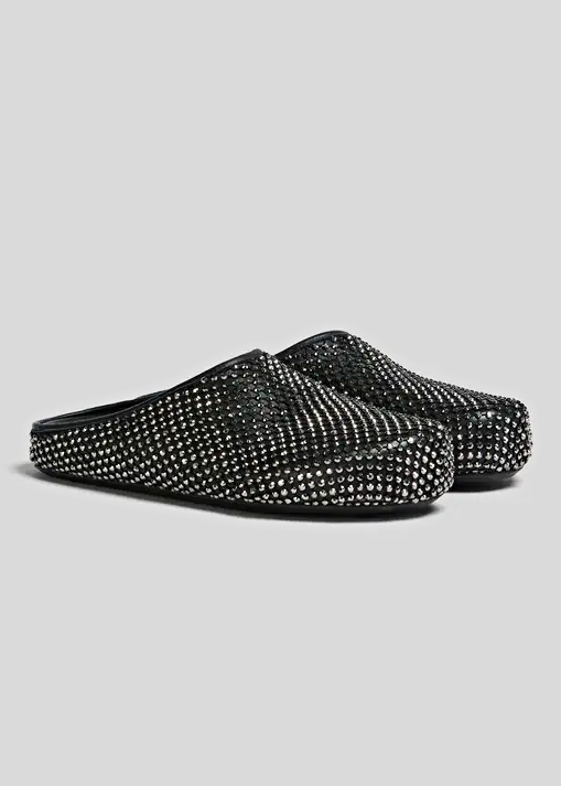 Marni Men's Fussbett Sabot Mules With Rhinestones Black Size 41 (MSRP $1,170)