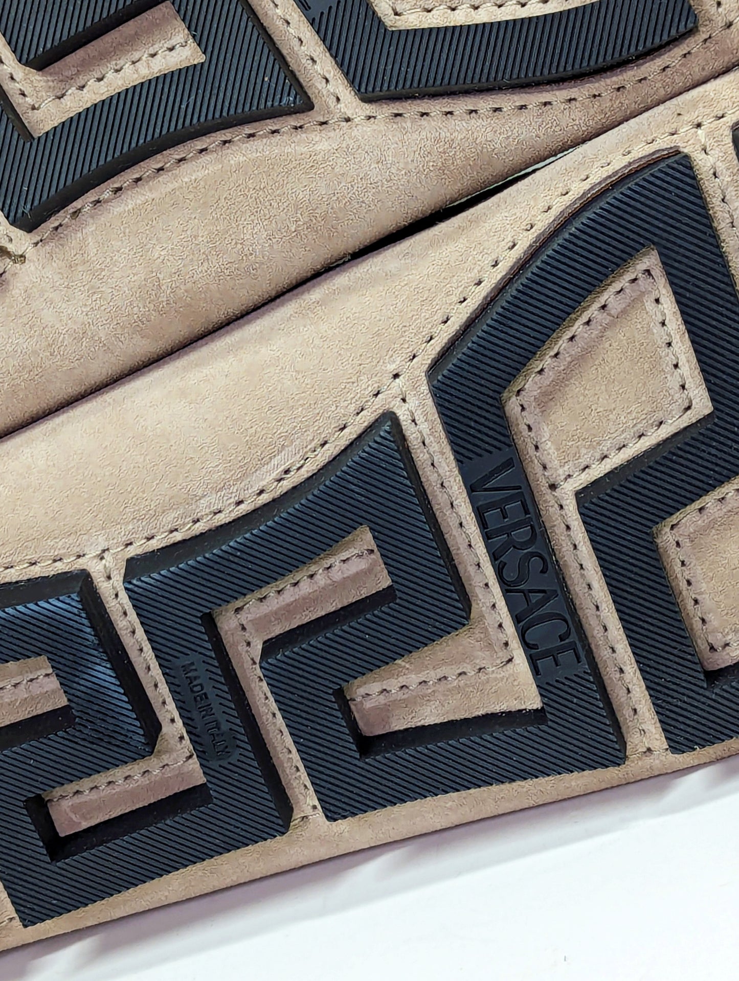 Versace Men's Medusa Coin Penny Driving Loafer in Light Sand Rutenio Size 42.5