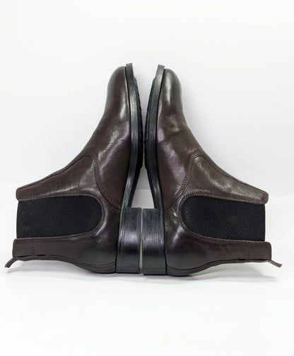 AllSaints Men's Gus Pull On Chelsea Boots Brown Distressed Leather Size 45