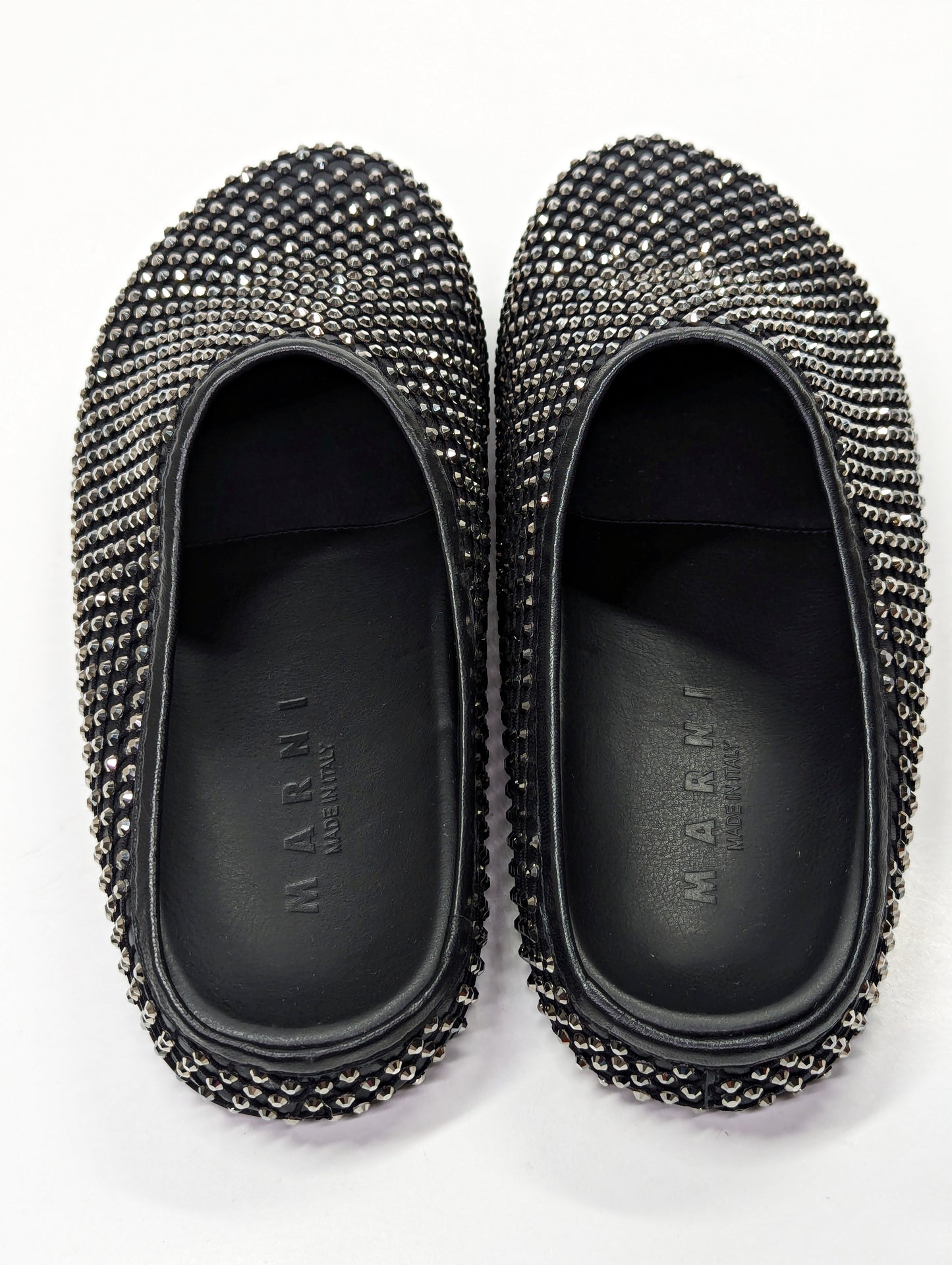 Marni Men's Fussbett Sabot Mules With Rhinestones Black Size 41 (MSRP $1,170)