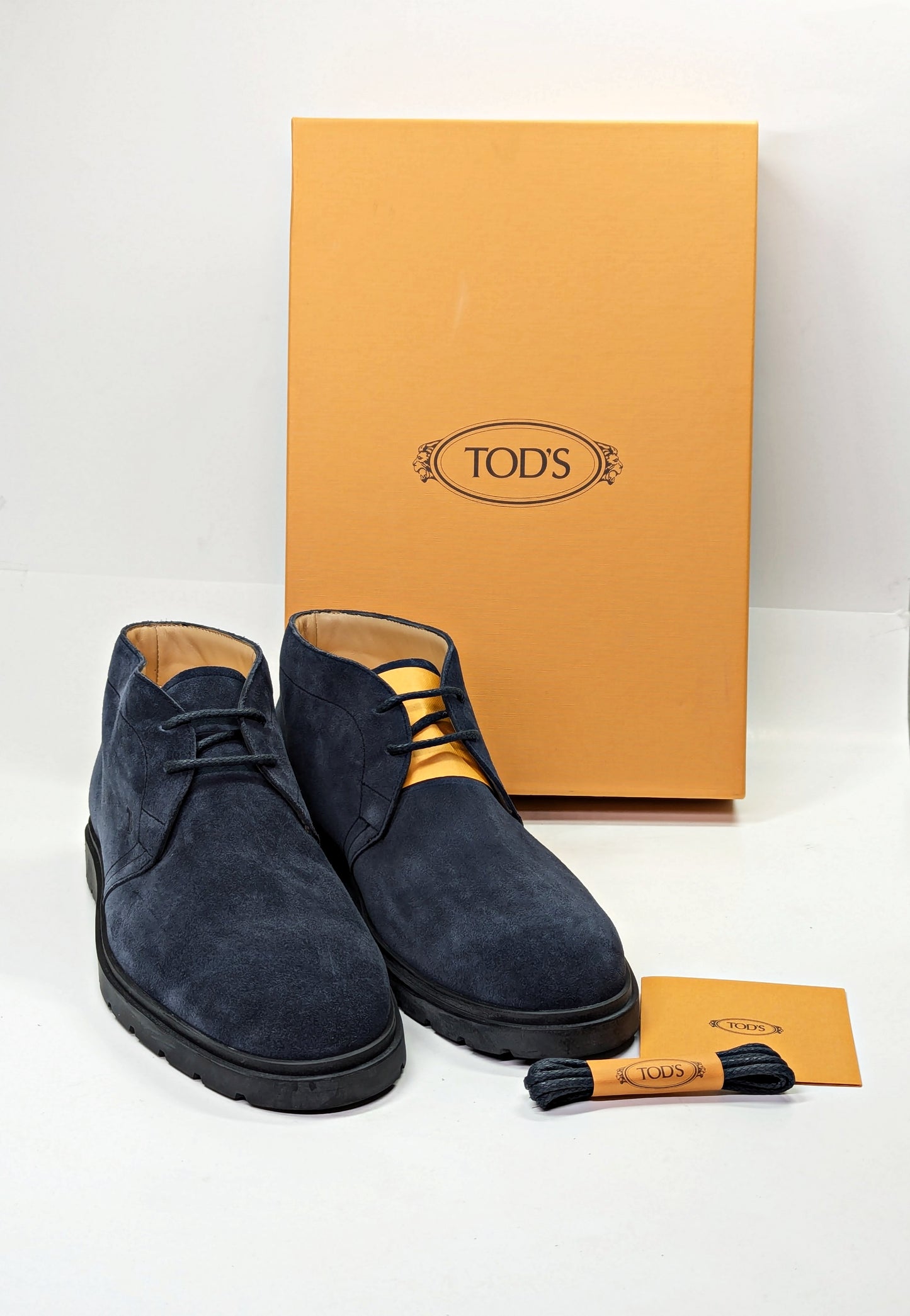 Tod's Men’s Blue Suede Desert Round Toe Ankle Boots Size 8.5 (MSRP $775)