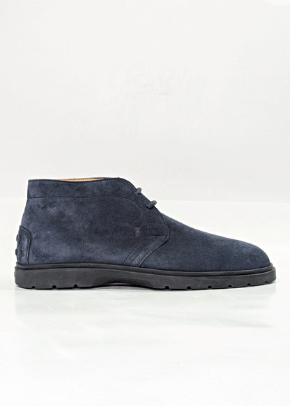 Tod's Men’s Blue Suede Desert Round Toe Ankle Boots Size 8.5 (MSRP $775)