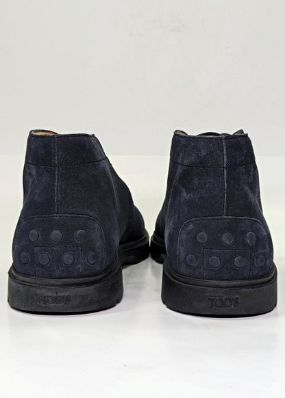 Tod's Men’s Blue Suede Desert Round Toe Ankle Boots Size 8.5 (MSRP $775)