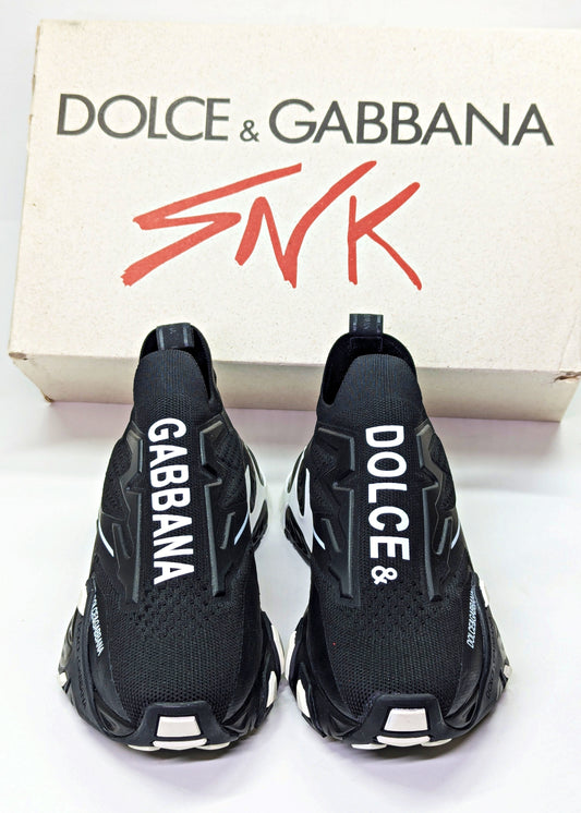 Dolce & Gabbana Men's Black Knit Fabric Sorrento Sneakers Size 39 (MSRP $695)