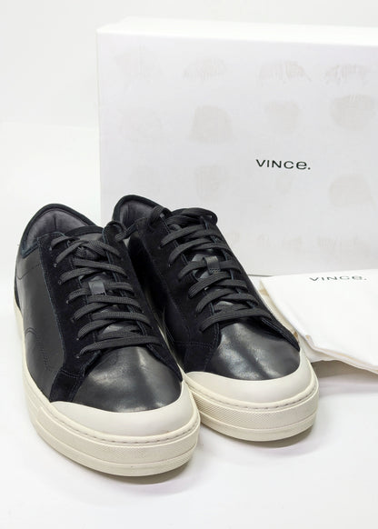 Vince Wescott Men's Black Leather Low Top Lace Up Sneakers Size 10.5 (MSRP $250)