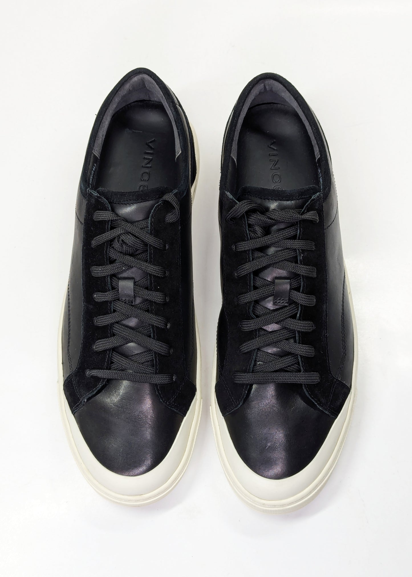 Vince Wescott Men's Black Leather Low Top Lace Up Sneakers Size 10.5 (MSRP $250)