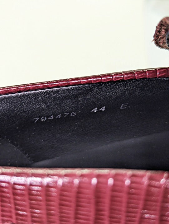 Alexander McQueen Men's Croc Embossed Apron Toe Loafers Size 44 (MSRP $990)
