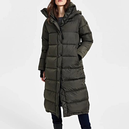 S13 Women's Harper Hooded Maxi Puffer Coat in Military Size S (MSRP $600)