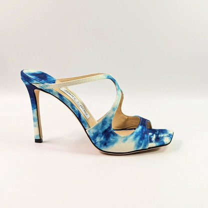 Jimmy Choo Women's Anise 95 High Heel Sandals in Denim Size 37 EU (MSRP $825)