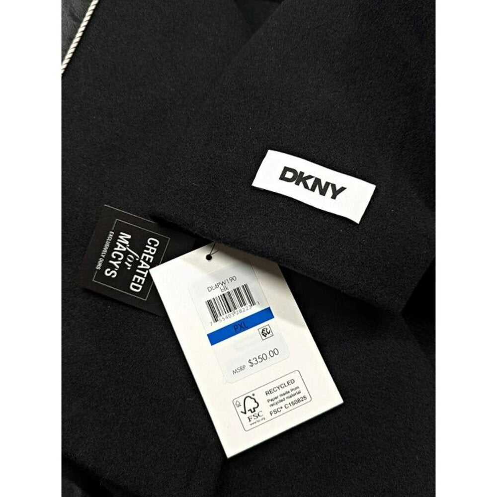 DKNY Petite Notched-Collar Double-Breasted Wrap Coat Size XL 16-18 (MSRP $350)