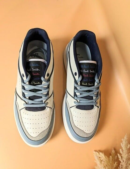 PS Paul Smith Jem Men's Sneakers White/Blue Leather Size 9 (MSRP $275)