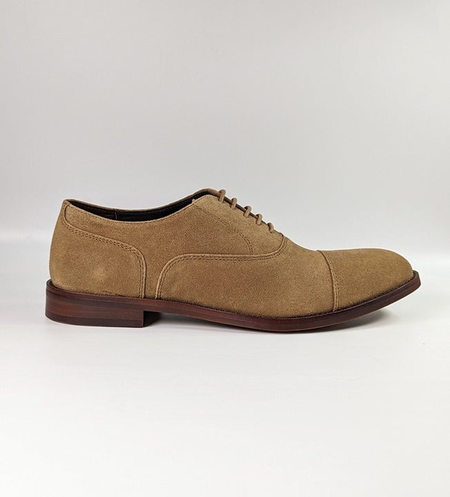 The Men's Store Men's Lace Up Cap Toe Dress Shoes Tan Suede Size 13 MSRP $195