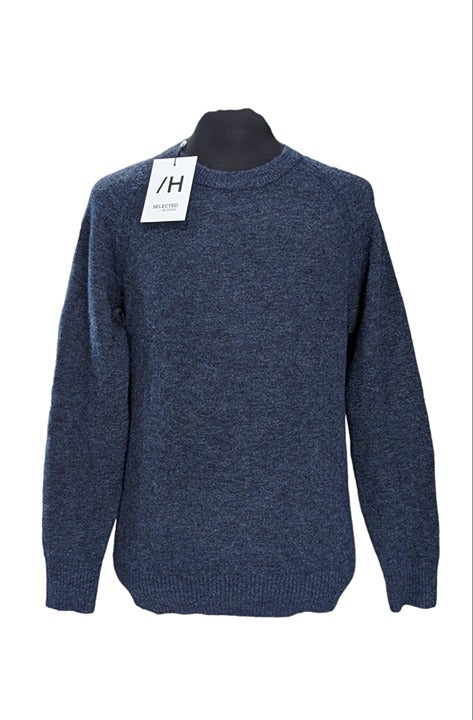 Selected Homme Men's Alpaca Blend Jumper Sweater Sky Captain Size S (MSRP $140)