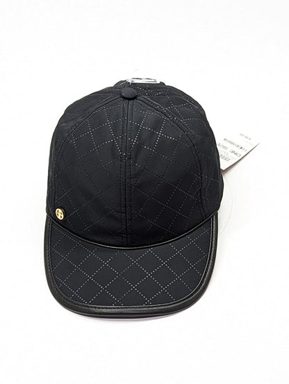 Giani Bernini Unisex Black Quilted Rain Baseball Cap Adjustable (MSRP $38.50)