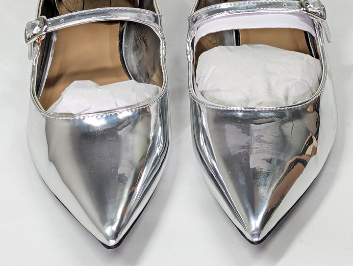 I.N.C. International Concepts Valan Silver Triple Straps Flats Size 7.5 MSRP $80