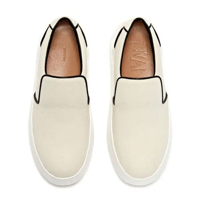 JW Anderson Men's Slip-Ons Natural Canvas Sneakers Size 44 (MSRP $595)