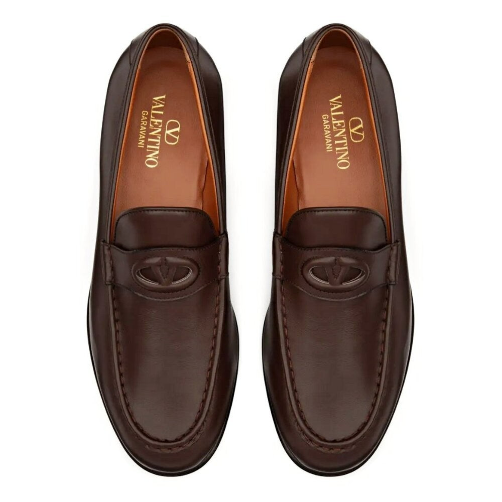 Valentino Garavani Men's Vlogo Penny Loafer Chocolate Brown Size 43 (MSRP $980)