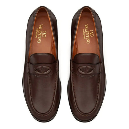 Valentino Garavani Men's Vlogo Penny Loafer Chocolate Brown Size 43 (MSRP $980)