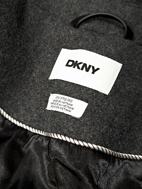 DKNY Plus Size Notched-Collar Double-Breasted Wrap Coat Size 3X (MSRP $350)