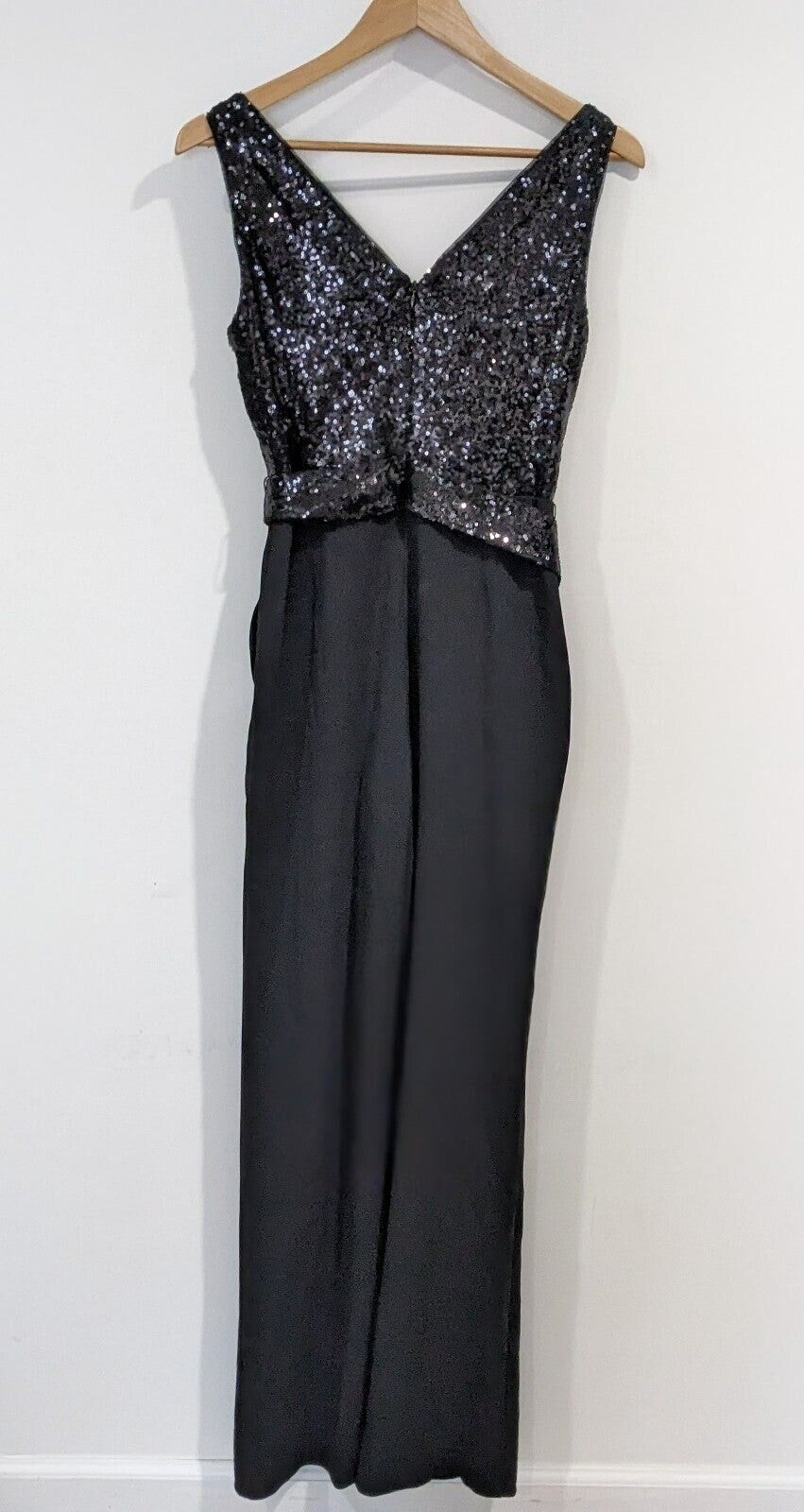 Lauren Ralph Lauren Women's Sequin Bodice Sleeveless Wide Leg Jumpsuit Size 2