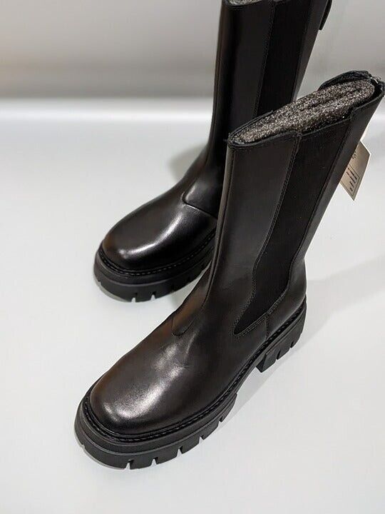 Ash Lennox Women's Black Leather Mid-Calf Boots Size 35 MSRP $305