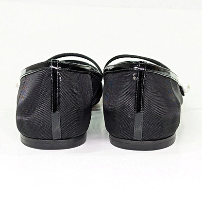 Jimmy Choo Elisa Women's Ballet Flats Patent and Mesh Black Size 38 (MSRP $795)